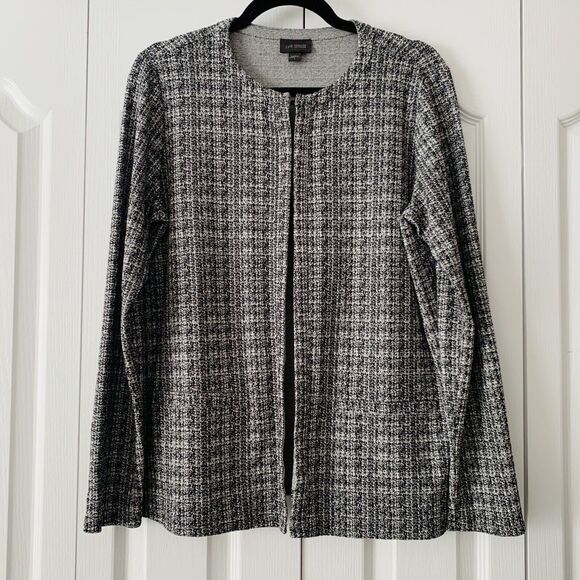 J Jill Cardigan S Gray  Wearever Collection Tweed Open Stretch Career Preppy - Picture 1 of 10